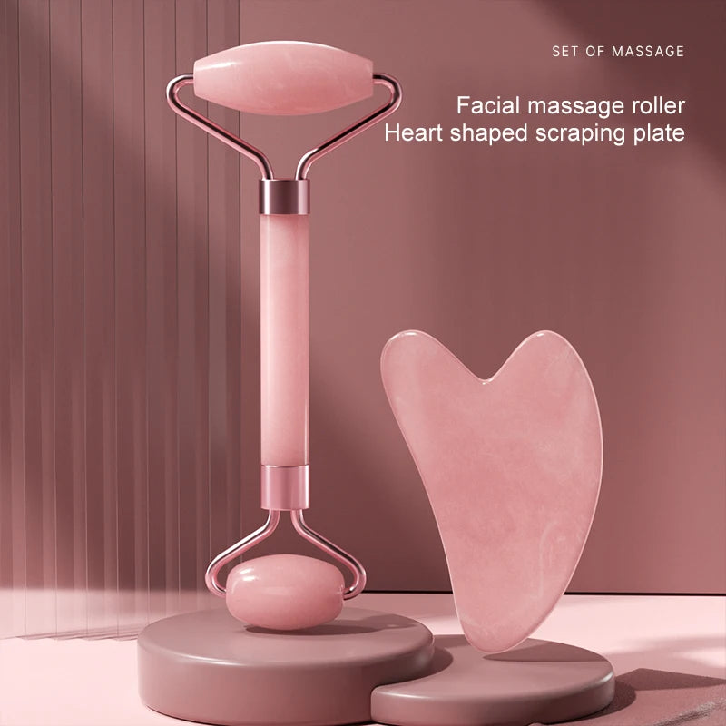 Quartz Facial Roller & Gua Sha Set